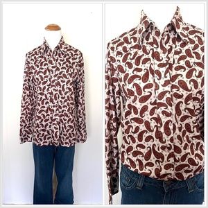 VTG Sears Paisley Collared Blouse